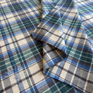 Baumwollstoff YARN DYED CHECK BRUSHED blue