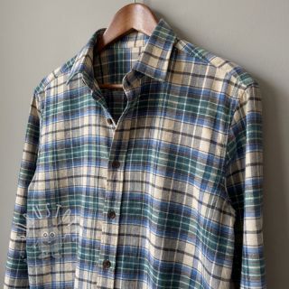 Baumwollstoff YARN DYED CHECK BRUSHED blue