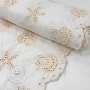 Baumwollstoff EMBROIDERY Sea ornaments white