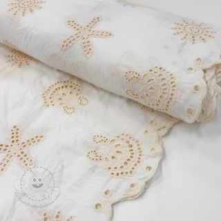 Baumwollstoff EMBROIDERY Sea ornaments white