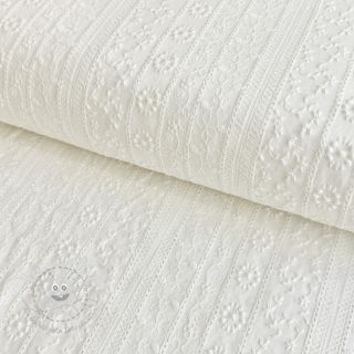Baumwollstoff EMBROIDERY Pattern white