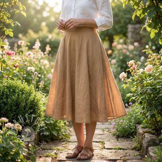 Baumwollstoff WASHED cinnamon