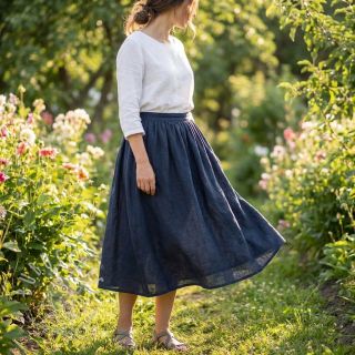 Baumwollstoff SLUB WASHED navy