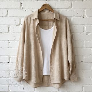 Baumwollstoff SLUB WASHED beige