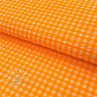 Baumwollstoff YARN DYED NEON SMALL Checks orange