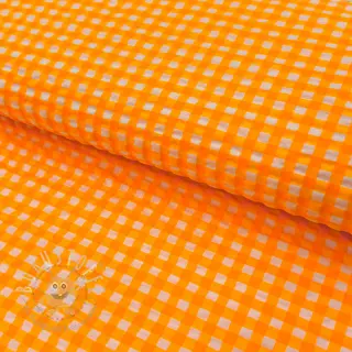 Baumwollstoff YARN DYED NEON SMALL Checks orange