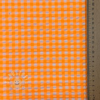 Baumwollstoff YARN DYED NEON SMALL Checks orange
