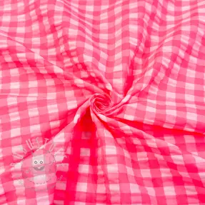 Baumwollstoff YARN DYED NEON BIG Checks pink