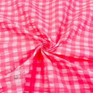 Baumwollstoff YARN DYED NEON BIG Checks pink