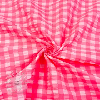 Baumwollstoff YARN DYED NEON BIG Checks pink