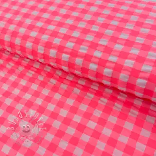 Baumwollstoff YARN DYED NEON BIG Checks pink