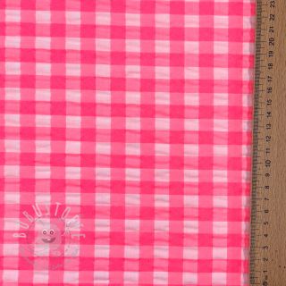 Baumwollstoff YARN DYED NEON BIG Checks pink