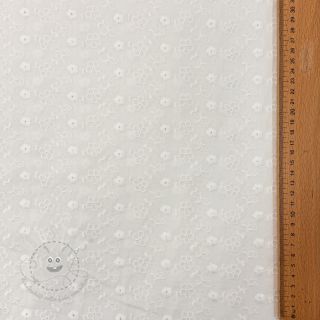 Baumwollstoff EMBROIDERY TWO-SIDE SCALLOP Verena white