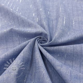 Baumwollstoff YARN DYED Stripes LUREX blue