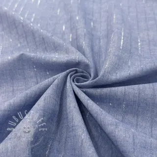 Baumwollstoff YARN DYED Stripes LUREX blue