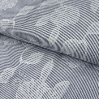Baumwollstoff YARN DYED Stripes JACQUARD Flowers navy