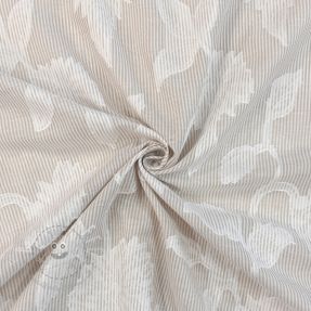 Baumwollstoff YARN DYED Stripes JACQUARD Flowers sand