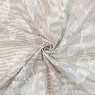 Baumwollstoff YARN DYED Stripes JACQUARD Flowers sand