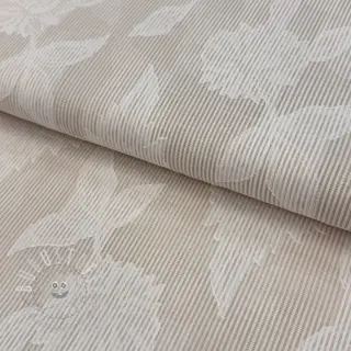 Baumwollstoff YARN DYED Stripes JACQUARD Flowers sand