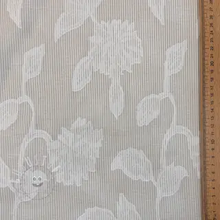 Baumwollstoff YARN DYED Stripes JACQUARD Flowers sand