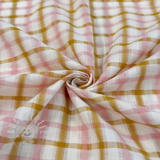 Baumwollstoff SEERSUCKER YARN DYED Checks ecru