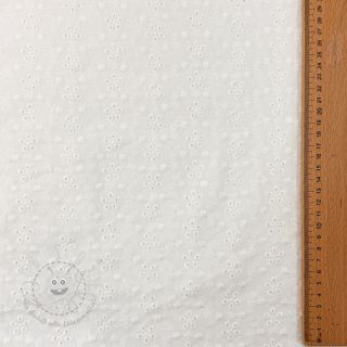 Baumwollstoff EMBROIDERY TWO-SIDE SCALLOP Simi white