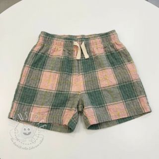 Viskosestoff CRINKLE Check peach