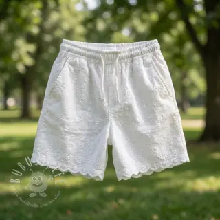 Baumwollstoff EMBROIDERY TWO-SIDE SCALLOP Verena white
