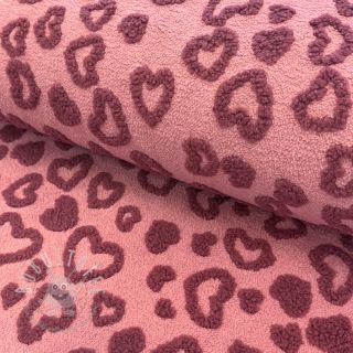 Mantelstoff TEDDY Hearts old pink