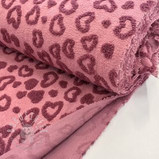 Mantelstoff TEDDY Hearts old pink