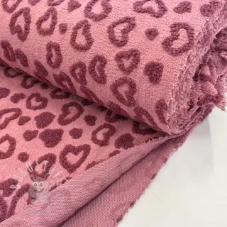 Mantelstoff TEDDY Hearts old pink