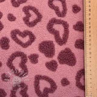 Mantelstoff TEDDY Hearts old pink