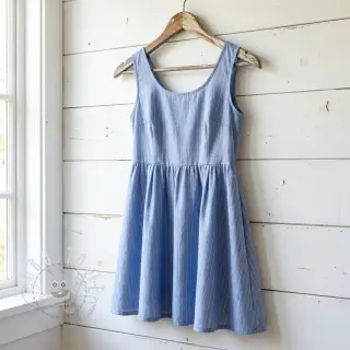 Baumwollstoff YARN DYED Stripes LUREX blue