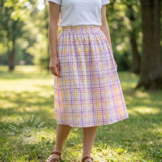 Baumwollstoff SEERSUCKER YARN DYED Checks multi