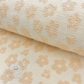 Kuschelfrottee Knitted flowers ecru