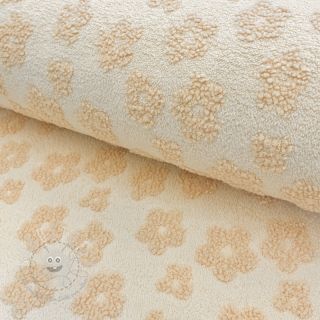 Kuschelfrottee Knitted flowers ecru
