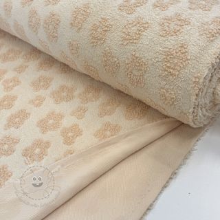 Kuschelfrottee Knitted flowers ecru