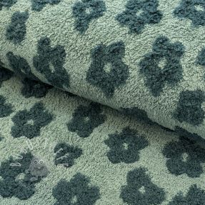 Kuschelfrottee Knitted flowers old green