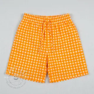 Baumwollstoff YARN DYED NEON BIG Checks orange