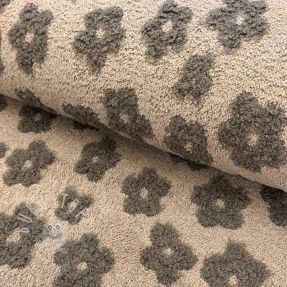 Kuschelfrottee Knitted flowers sand