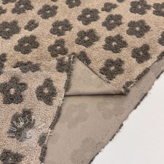 Kuschelfrottee Knitted flowers sand