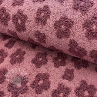 Kuschelfrottee Knitted flowers old pink