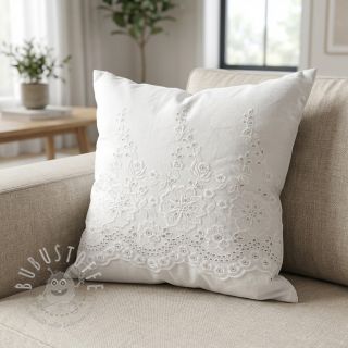 Baumwollstoff EMBROIDERY Leon border