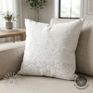 Baumwollstoff EMBROIDERY Leon border