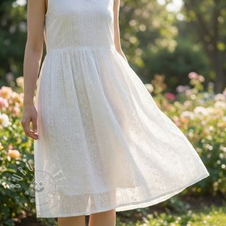 Baumwollstoff EMBROIDERY Pattern white