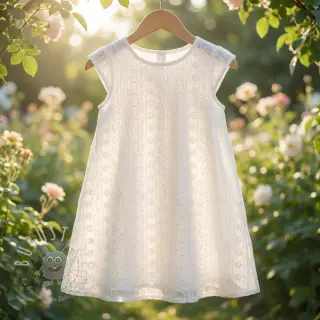 Baumwollstoff EMBROIDERY Pattern white