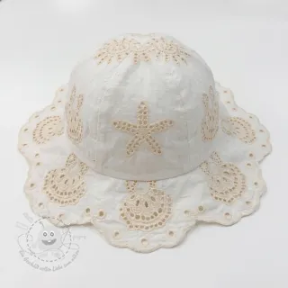 Baumwollstoff EMBROIDERY Sea ornaments white
