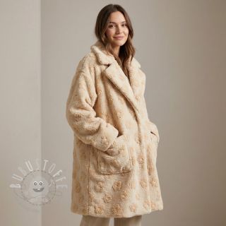 Kuschelfrottee Knitted flowers ecru