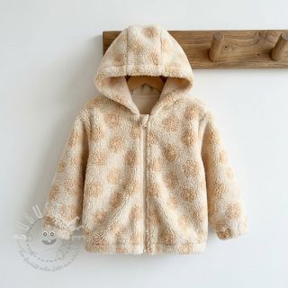 Kuschelfrottee Knitted flowers ecru