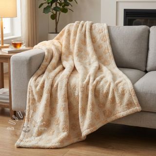 Kuschelfrottee Knitted flowers ecru